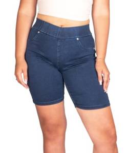 Jeans Shorts Kurze Bermuda Damen elastisch bequem FIRI, navy pers, 50 Duże rozmiary von FIRI
