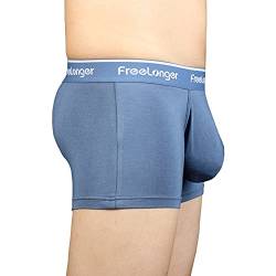 FIRLDES Herren Unterwäsche Separater Typ mit Beuteln Ultra Soft Micro Modal Atmungsaktive Unterhosen Boxer Retroshorts Männer Trunks (Blau, XXL) von FIRLDES