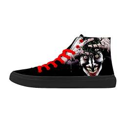 FIRST DANCE Skull Shoes for Men Fashion Sneaker High Top Skull Punk Rock Joker Print Shoes Black Shoes for Man Cool US9.5 von FIRST DANCE