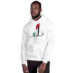 FIRSTWELL Freies Palästina, Langarm-Sweatshirt mit palästinensischer Flagge, Weltfrieden, gegen den Krieg (Color : White, Size : 3XL) von FIRSTWELL