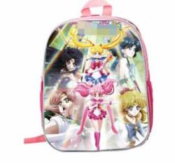FISAPBXC Sailor Moon Rucksäcke, Niedlicher Cartoon-Rucksack, 3D gedruckte Cartoon Schultasche, Kinder Schulrucksack, Kinder Schultasche für Jungen Und Mädchen Um Zur Schule Verwendung -B von FISAPBXC
