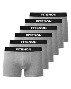 FITENON Boxershorts Herren Baumwolle (6er Pack) Unterhosen Herren ohne einschneidenden Gummibund (Gr. S - 4XL) (XXL, 6X Grau) von FITENON