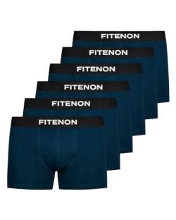 FITENON Boxershorts Herren Baumwolle (6er Pack) Unterhosen Herren ohne einschneidenden Gummibund (Gr. S - 4XL) (XXL, 6X Navy) von FITENON