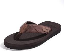 FITORY Herren Flip Flops Beach Sandalen Surfen Zehentrenner Sommerschuhe, Braun, 43 EU von FITORY