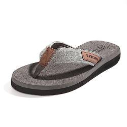 FITORY Herren Flip Flops Beach Sandalen Surfen Zehentrenner Sommerschuhe, Grau, 47 EU von FITORY