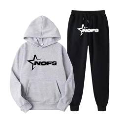 Corteiz 2-Piece Hoodie, NOFS Sports Suit,Men's Jogging Suit, Tracksuit, Sports Suit, Letter Print Loose Hoodies and Jogging Bottoms, Y2K for Men, Y2K Hip Hop Streetwear, Unisex von FITTAR