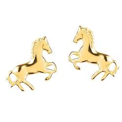 FIVE-D Ohrstecker Ohrringe Pferd Pony Galopp 925 Silber (Pferd Gold) von FIVE-D