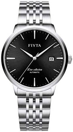 FIYTA Herrenuhr Analog Automatik schwarz mit Edelstahlarmband GA801001.WBW von FIYTA