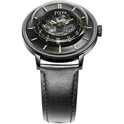 FIYTA Herrenuhr Analog Automatik schwarz mit Lederarmband WGA868002.BBB von FIYTA