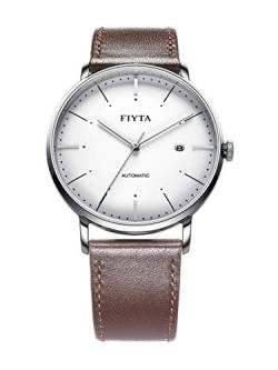 FIYTA Herrenuhr Analog Automatik weiß mit Lederarmband WGA800001.WWR von FIYTA