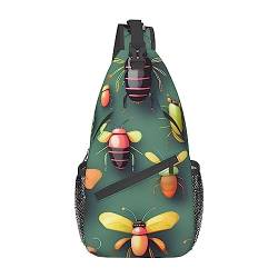 Bonsai Plantpatterned Unisex Duffel Bag Crossbody Bag für Reisen Wandern Klettern Laufen Radfahren, Insektenatlas, Einheitsgröße von FInpan