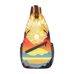 Dragon King in Firepatterned Unisex Duffel Bag Crossbody Bag für Reisen Wandern Klettern Laufen Radfahren, Heller Sonnenaufgang, Einheitsgröße von FInpan