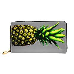 FInpan Blühende Orchideen Muster Frauen Reißverschluss Geldbörse Lange Clutch Kreditkartenhalter Leder Geldbörse Reise Münzbörse, Cartoon Ananas, Einheitsgröße von FInpan