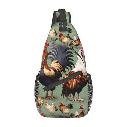 Hahn und Huhn gemustert Unisex Duffel Bag Crossbody Tasche für Reisen Wandern Klettern Laufen Radfahren, Hahn und Huhn, Einheitsgröße von FInpan