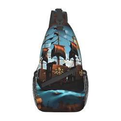 Love Confessionspatterned Unisex Duffel Bag Crossbody Bag für Reisen Wandern Klettern Laufen Radfahren, Cartoon-Piratenschiff, Einheitsgröße von FInpan