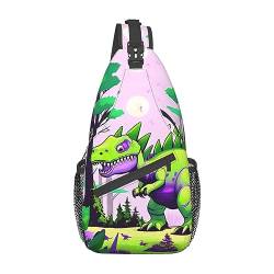 Malediven Holidayspatterned Unisex Duffel Bag Crossbody Bag für Reisen, Wandern, Klettern, Laufen, Radfahren, Dinosaurier (Grün), Einheitsgröße von FInpan