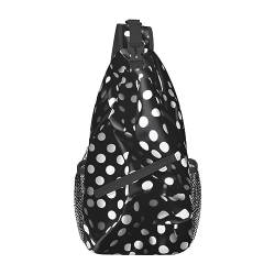 Mouse in Lovepatterned Unisex Duffel Bag Crossbody Bag für Reisen Wandern Klettern Laufen Radfahren, Schwarz-weiße gewellte Punkte, Einheitsgröße von FInpan