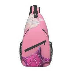 Poster Carpatterned Unisex Duffel Bag Crossbody Bag für Reisen Wandern Klettern Laufen Radfahren, Rosa Sandstrand, Einheitsgröße von FInpan