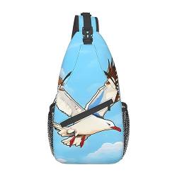 Red Leaf Vogel Muster Unisex Seesack Crossbody Tasche für Reisen Wandern Klettern Laufen Radfahren, Fliegende Möwen, Einheitsgröße von FInpan