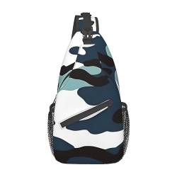 Runde Aquarellmalerei gemustert Unisex Seesack Crossbody Tasche für Reisen, Wandern, Klettern, Laufen, Radfahren., Marine Camouflage, Einheitsgröße von FInpan