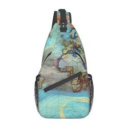 The Swan in Lovepatterned Unisex Duffel Bag Crossbody Bag for Traveling Hiking Climbing Running Cycling, Cartoon Weltkarte, Einheitsgröße von FInpan