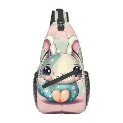 The Swan in Lovepatterned Unisex Duffel Bag Crossbody Bag for Traveling Hiking Climbing Running Cycling, Rosa Cartoon Bunny, Einheitsgröße von FInpan