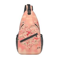 The Swan in Lovepatterned Unisex Duffel Bag Crossbody Bag for Traveling Hiking Climbing Running Cycling, Rote Herz Blumen, Einheitsgröße von FInpan