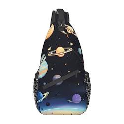 Vierdimensionale Weltraummuster Unisex Seesack Crossbody Tasche für Reisen, Wandern, Klettern, Laufen, Radfahren, Saturn Jupiter Erde, Einheitsgröße von FInpan