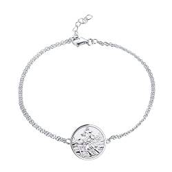 FJ Heiliger Christophorus Armband 925 Sterling Silber Saint Christopher Armband Antiqued Religiöser Beschützer Talisman Schmuck für Herren Damen von FJ