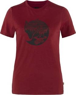 Fjäll Räven Damen Abisko Wool Fox Ss W t-Shirt, Pomegranate Red-Dark Red-Navy, S von Fjäll Räven