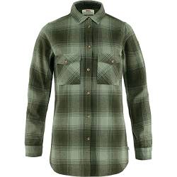 FJALLRAVEN Damen Övik Twill Shirt Ls W Langarmshirt, Deep Forest-Patina Green, L von FJALLRAVEN