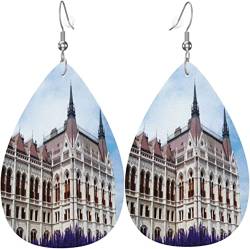 Damen Leder Ohrringe Mode Baumeln Ohrringe-Ungarische Gothic Architektur Tropfen Ohrringe von FJAUOQ