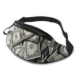 Dollar Money Laufgürteltasche für Männer und Frauen,Hüfttasche,Schultertasche,Schulterrucksack mit verstellbarem Riemen für Reisen,Wandern,Sport von FJAUOQ