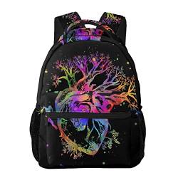 FJAUOQ Buntstifte Rucksäcke für Mädchen und Jungen, hohe Kapazität Schultaschen Kindergarten Casual Rucksack für Schule, baum, One size von FJAUOQ