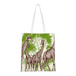 FJAUOQ Giraffe Canvas Tote Bags for Women, Reusable Grocery Bags, Travel Tote Bags for Work Travel Shopping, giraffe, Einheitsgröße, Canvas & Beach Tote Bag von FJAUOQ