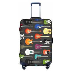 FJAUOQ Gitarren-Druck-Reisegepäck-Abdeckung, elastischer Koffer-Trolley-Schutzabdeckung für (55,9–71,1 cm) Gepäck, Rollgepäck, Schutzhülle für Reisen (anpassbar), Farbige Akustik- und Gitarren, xl von FJAUOQ