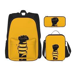 FJAUOQ Happy Juneteenth Day Freedom 1865 Rucksack-Set, 3-teilig, Rucksack-Set mit Lunch-Tasche, Federmäppchen, große Kapazität, Bp532, Einheitsgröße, Rucksack Rucksäcke von FJAUOQ