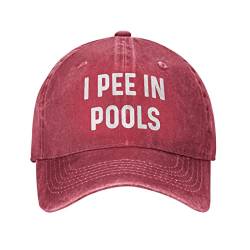 FJAUOQ I Pee in Pools Hut für Männer Baseball Caps mit Design Caps, rot, One size von FJAUOQ