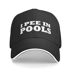 FJAUOQ I Pee in Pools Hut für Männer Baseball Hüte Graphic Caps, Schwarz , One size von FJAUOQ