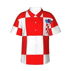FJAUOQ Kroatien Flagge Herren Hawaiihemd Button Down Kurzarm Shirt Mode Sommer Strand Hemd, Siehe Abbildung, XL von FJAUOQ