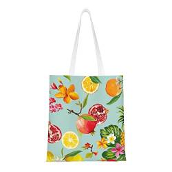 FJAUOQ Lemon Canvas Tote Bags for Women, Reusable Grocery Bags, Travel Tote Bags for Work Travel Shopping, fruit, Einheitsgröße, Canvas & Beach Tote Bag von FJAUOQ