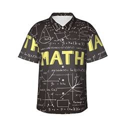 FJAUOQ Math Equations Geometrie Achse Kunst Herren Kurzarm Hemd Button Down Hawaiihemd Casual Strand Hemd Tops, Siehe Abbildung, L von FJAUOQ