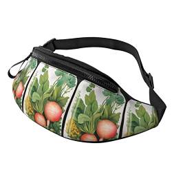 Glasgefäß-Gemüse-Hüfttaschen-Taschen für Männer und Frauen, Verstellbarer Gürtel, Sporttasche für Outdoor-Sport, Reisen und Radfahren, Fahrradtasche, Schulterrucksack von FJAUOQ