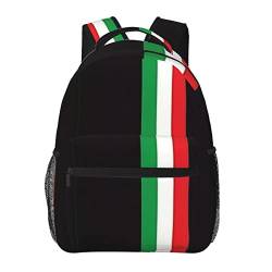 Rucksack mit italienischer Flagge, für Reisen, Wandern, Camping, Tagesrucksack für Damen und Herren, Italien Flagge 01, Einheitsgröße von FJAUOQ