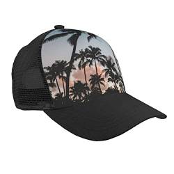 Tropische Palme Baseballmütze Dad Hat Trucker Hat Damen Herren Snapback Verstellbarer Modischer Trendiger Hip Hop Hut Low Profile von FJAUOQ