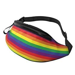Wandern Fanny Pack LGBT Rainbow Pride Stripes Umhängetasche Leichte Gürteltasche von FJAUOQ