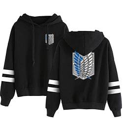 FJHYEEBN Attack on Titan Damen Langarm Pullover AOT Scouting Legion Aufklärungstrupp Anime The Wings of Freedom Druck Pulli-907D-Black-M von FJHYEEBN