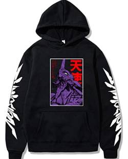 FJHYEEBN Herren Anime Neon Genesis Evangelion Eva Cosplay Hoodie Asuka Langley Soryu Ayanami Rei Pullover-002-Black-XL von FJHYEEBN