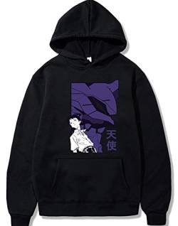 FJHYEEBN Herren NEON Genesis Evangelion Hoodie Ikari Shinji Ayanami Rei Asuka Langley Kapuzenpullover Komfortable Sweatshirt-005-Black-XL von FJHYEEBN