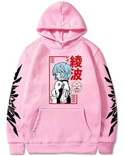 FJHYEEBN NEON Genesis Evangelion Hoodie Herren Anime Asuka Langley Soryu Ayanami Rei Print Pullover Hoodie-003-Pink-XS von FJHYEEBN
